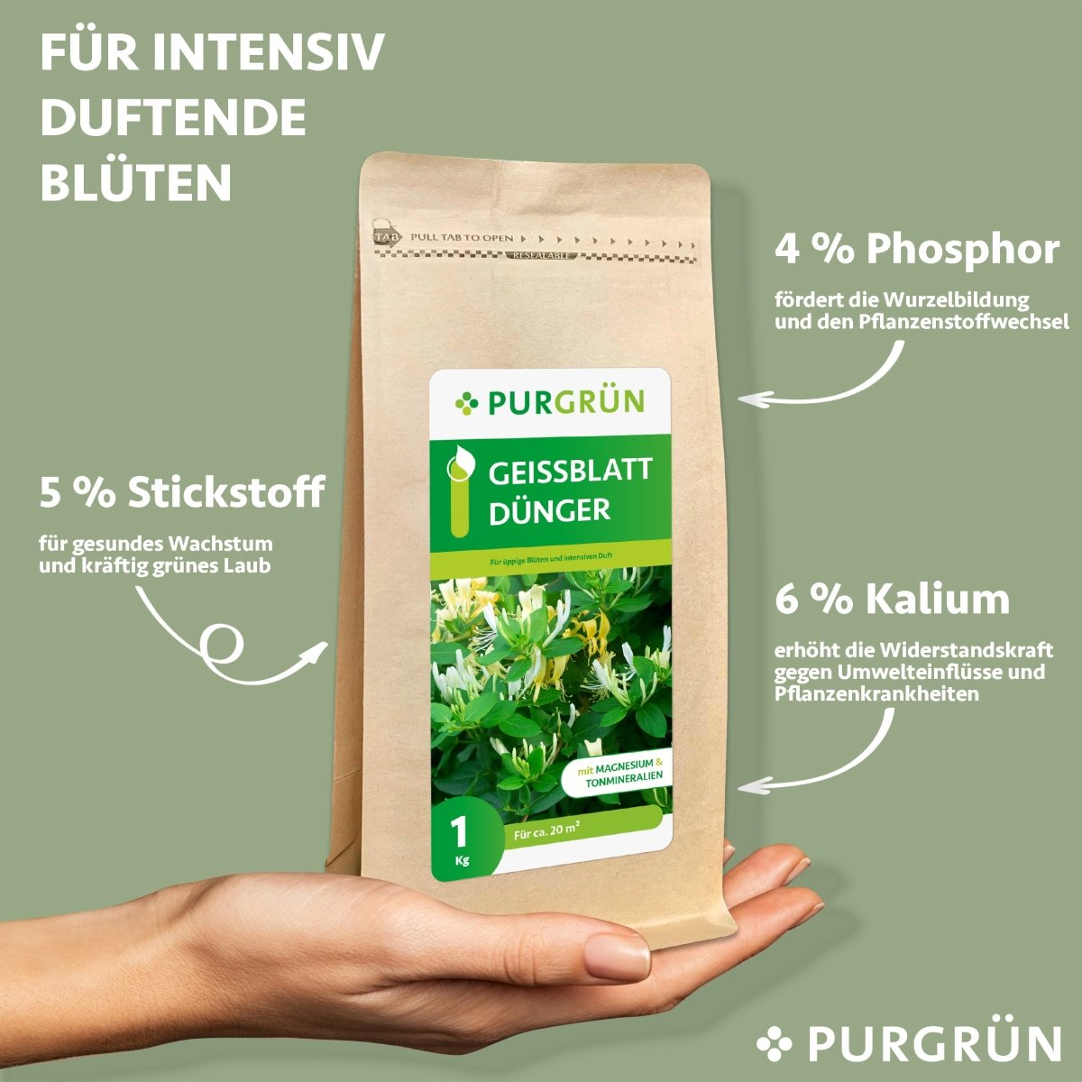 Geißblatt-Dünger 1 kg - Purgrün