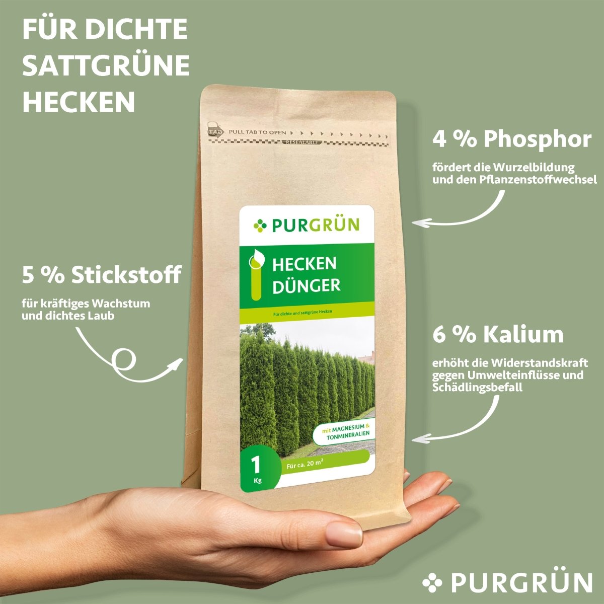 Heckendünger 1 kg - Purgrün