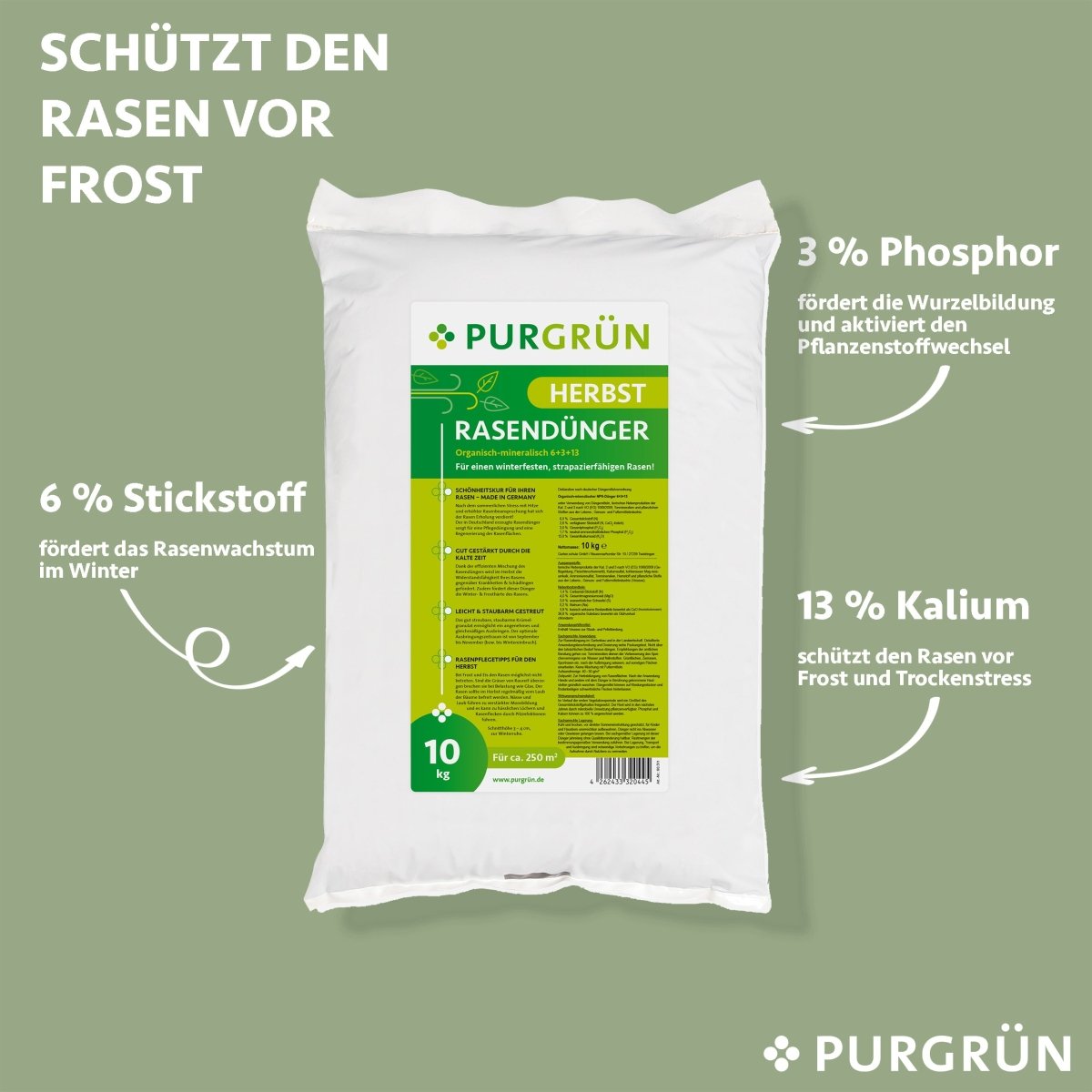 Herbstrasendünger 10 kg - Purgrün