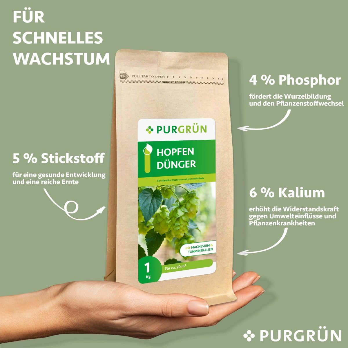 Hopfen-Dünger 1 kg - Purgrün