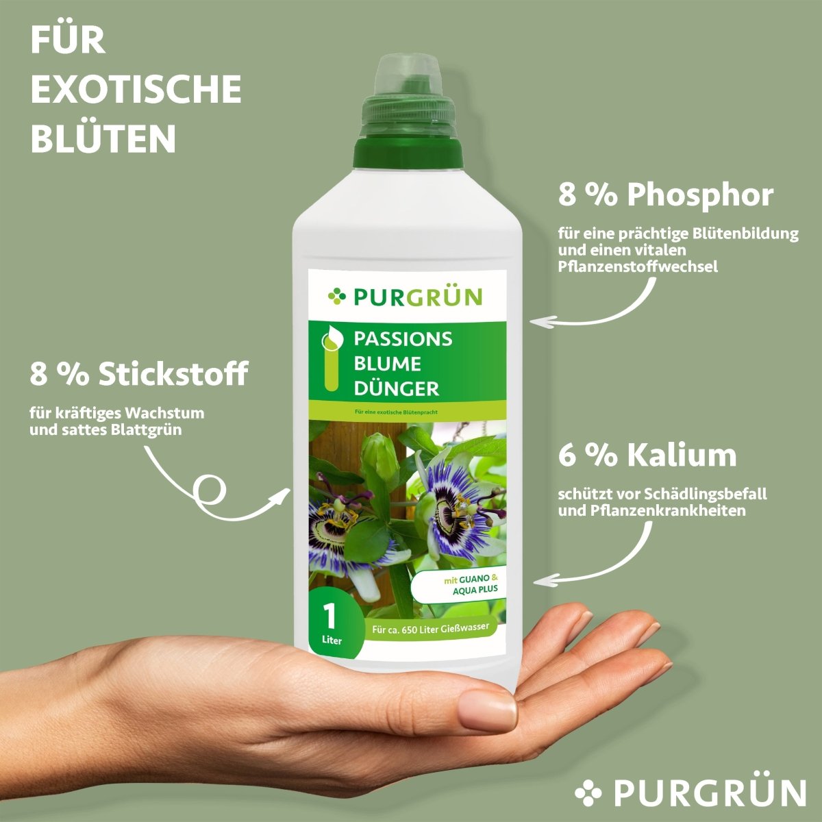 Passionsblume-Dünger 1 Liter - Purgrün